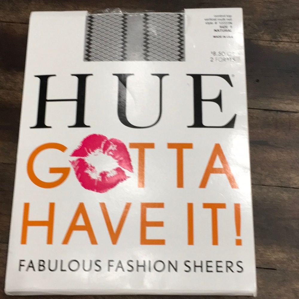 HUE Fabulous Fashion Sheers Brown Light Net Control Top Retro Punk Fishnet Style